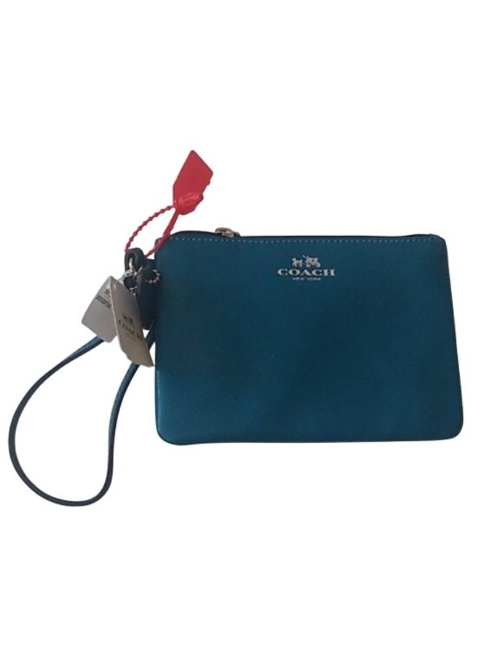 Coach F52205 Darcy Leather Small Wristlet, SV/Teal - Picture 2 of 6